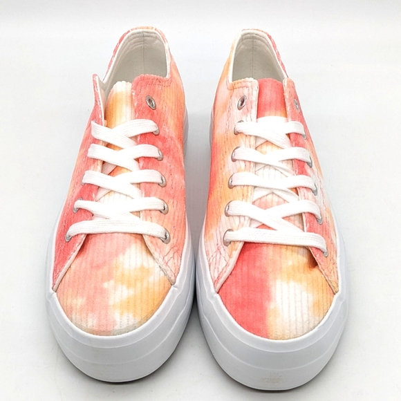 Restricted Velma Corduroy Tie Dye Platform Sneakers White Pink Orange Size 8 - Picture 3 of 9